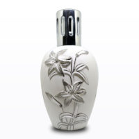Silver Accent White Rose Fragrance Lamp